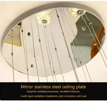 Chandelier Decorbites modern spiral crystal ball with stainless steel ceiling plate on Tampa Home & Garden Store