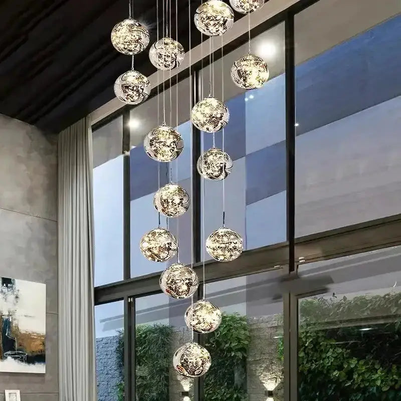 Chandelier Decorbites modern spiral crystal ball pendant light with clear spheres on Tampa Home & Garden Store