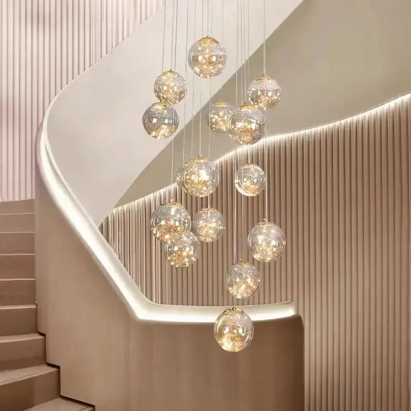 Chandelier Decorbites modern spiral crystal ball pendant light with glass orb spheres on Tampa Home & Garden Store