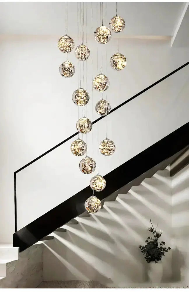 Chandelier Decorbites modern spiral crystal ball pendant light with glass spheres on Tampa Home & Garden Store