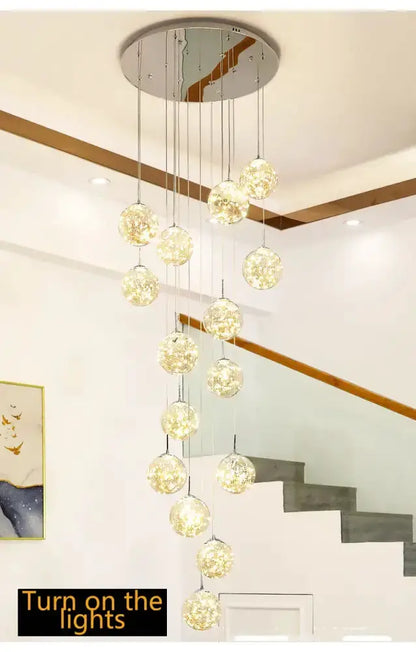 Chandelier Decorbites modern spiral crystal ball pendant light with cascading glass spheres on Tampa Home & Garden Store