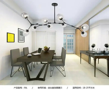 Chandelier Decorbites eight-globe teal glass bubble ceiling light for dining room modern style on Tampa Home & Garden Store