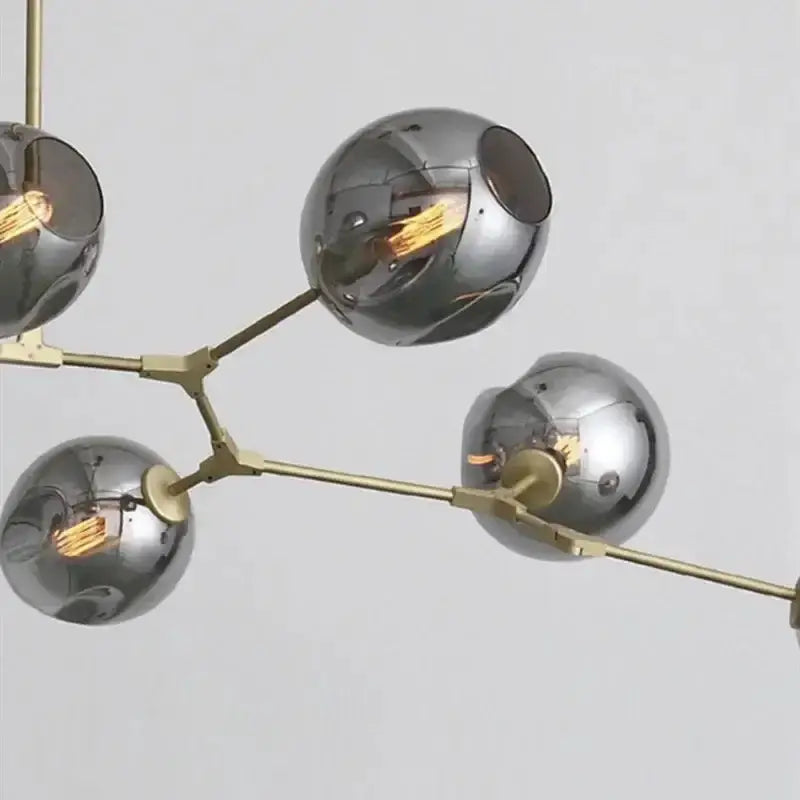 Chandelier eight-globe modern teal glass bubble chandelier with brass arms by Decorbites on Tampa Home & Garden Store