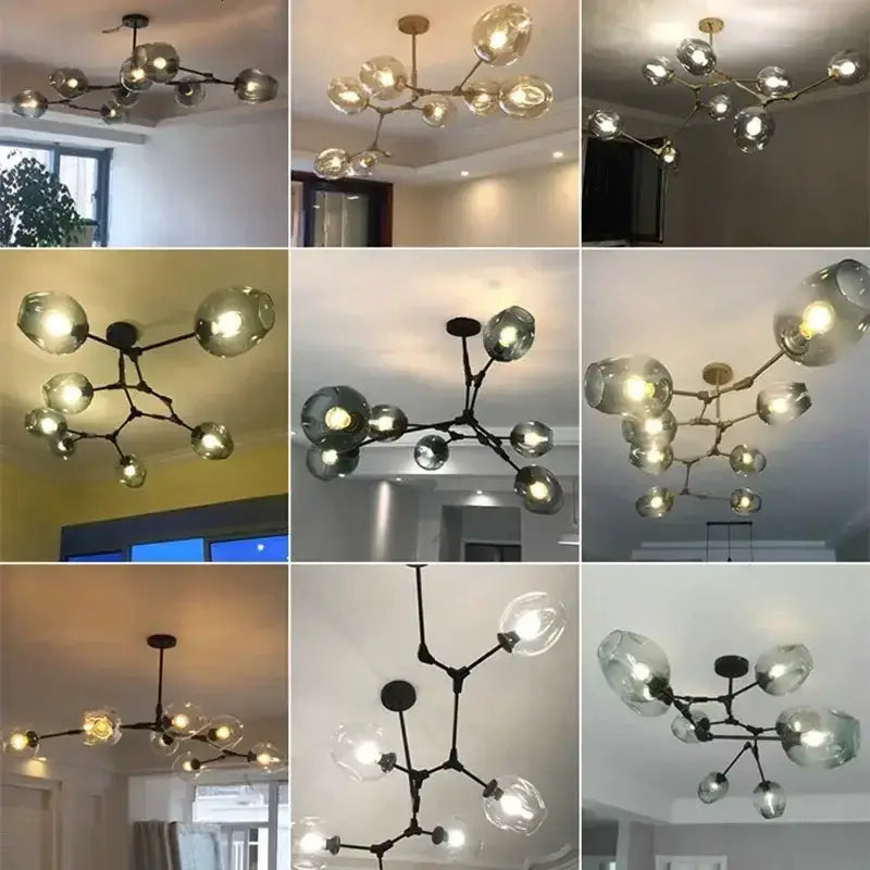 Chandelier Decorbites modern teal glass bubble eight-globe light for living room on Tampa Home & Garden Store