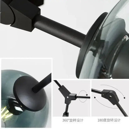 Chandelier Decorbites teal glass bubble eight-globe ceiling light with adjustable arms on Tampa Home & Garden Store