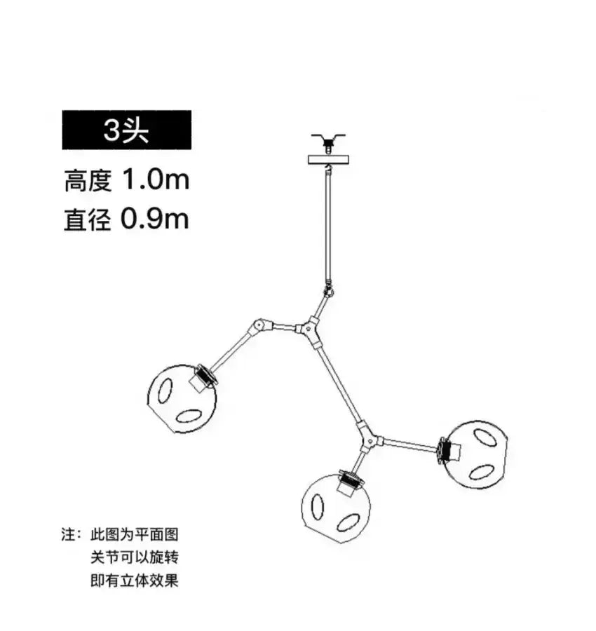 Chandelier Decorbites three-globe teal glass bubble living room ceiling light on Tampa Home & Garden Store