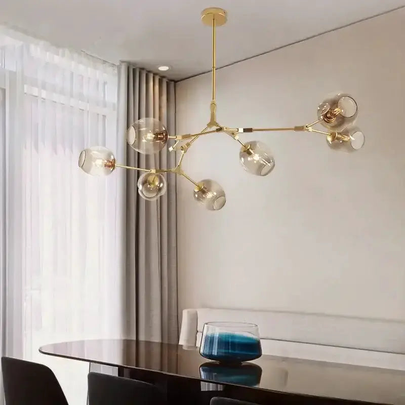 Chandelier Decorbites eight-globe glass bubble chandelier with gold finish on Tampa Home & Garden Store