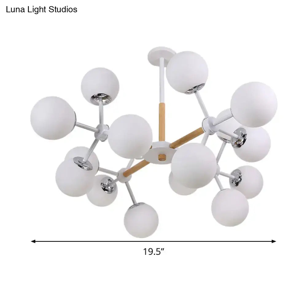 White Globe Chandelier by Decorbites, multi-globe white glass lights, 19.5in wide on Tampa Home & Garden Store
