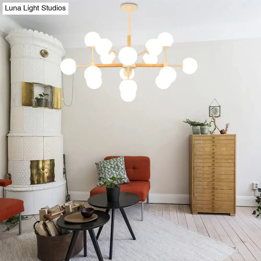 Decorbites White Globe Chandelier with gold-tone frame and clustered white globes on Tampa Home & Garden Store