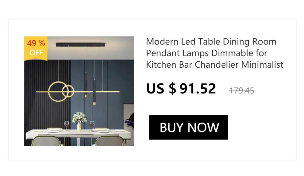 Decorbites modern gold curved contemporary LED chandelier pendant light for dining room on Tampa Home & Garden Store