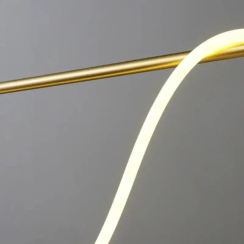 Decorbites modern gold curved LED chandelier pendant light with arc glow on Tampa Home & Garden Store