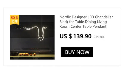 Modern gold curved LED chandelier pendant light by Decorbites for dining room backdrop 50% OFF on Tampa Home & Garden Store