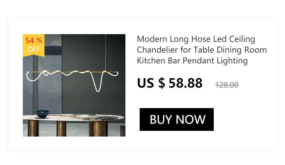 Modern gold curved LED pendant chandelier by Decorbites for dining room lighting on Tampa Home & Garden Store