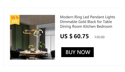 Modern gold curved LED chandelier pendant lights over dining table Decorbites on Tampa Home & Garden Store