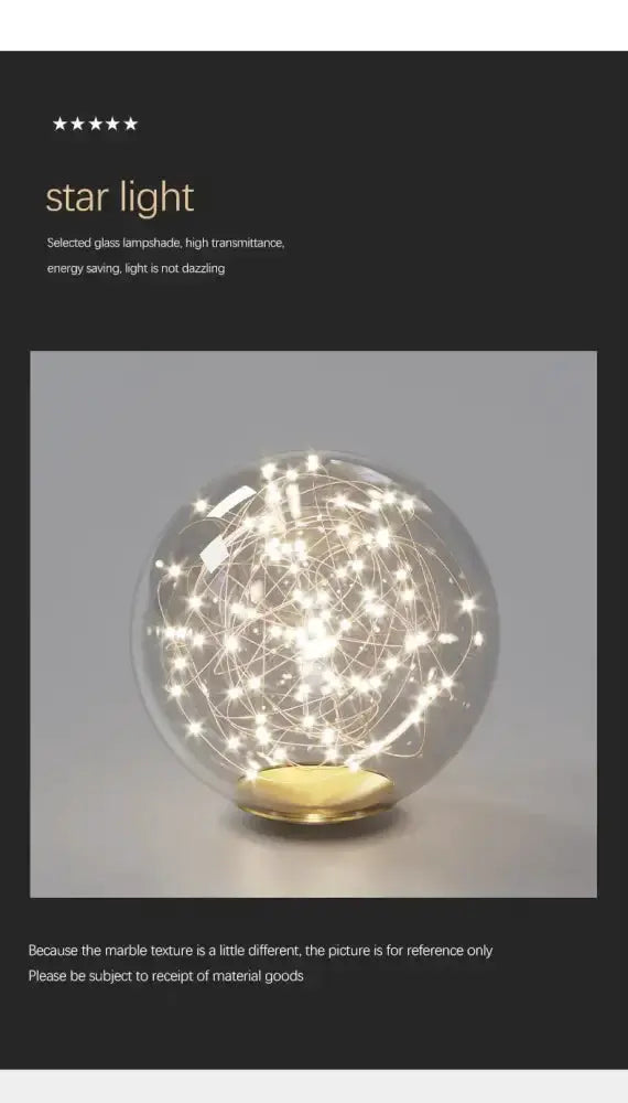 Decorbites star light gold glass pendant chandelier with spherical LED orb for dining on Tampa Home & Garden Store