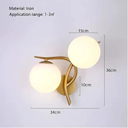 Chandelier Decorbites gold iron ceiling light with 2 frosted glass globes 34cm wide 36cm high on Tampa Home & Garden Store