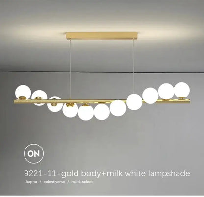 Chandelier Modern gold ceiling light with gold bar and milk-glass globes Decorbites on Tampa Home & Garden Store