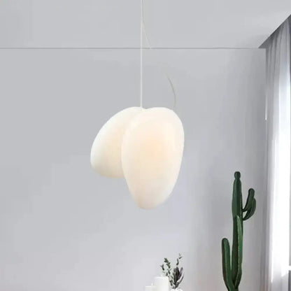 Modern cream white glass stacked pendant lights by Decorbites for dining room on Tampa Home & Garden Store