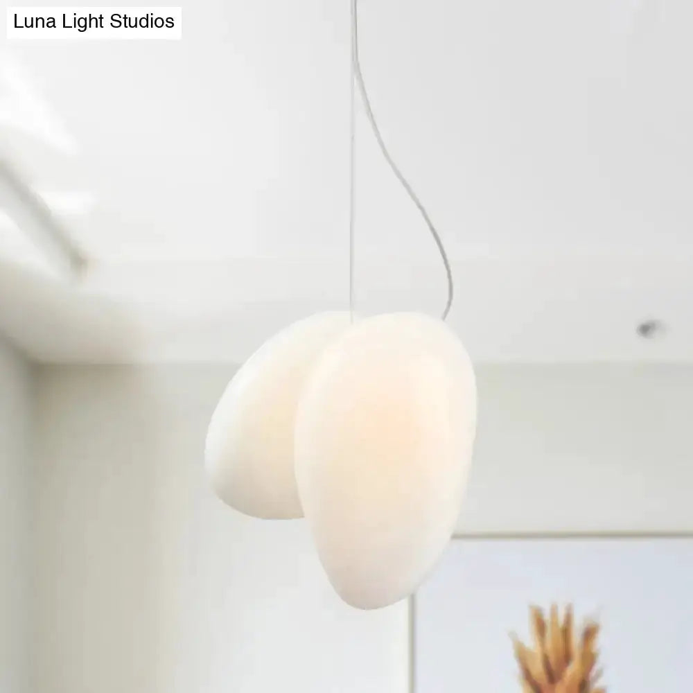 Modern cream white glass stacked pendant light for dining room by Decorbites on Tampa Home & Garden Store