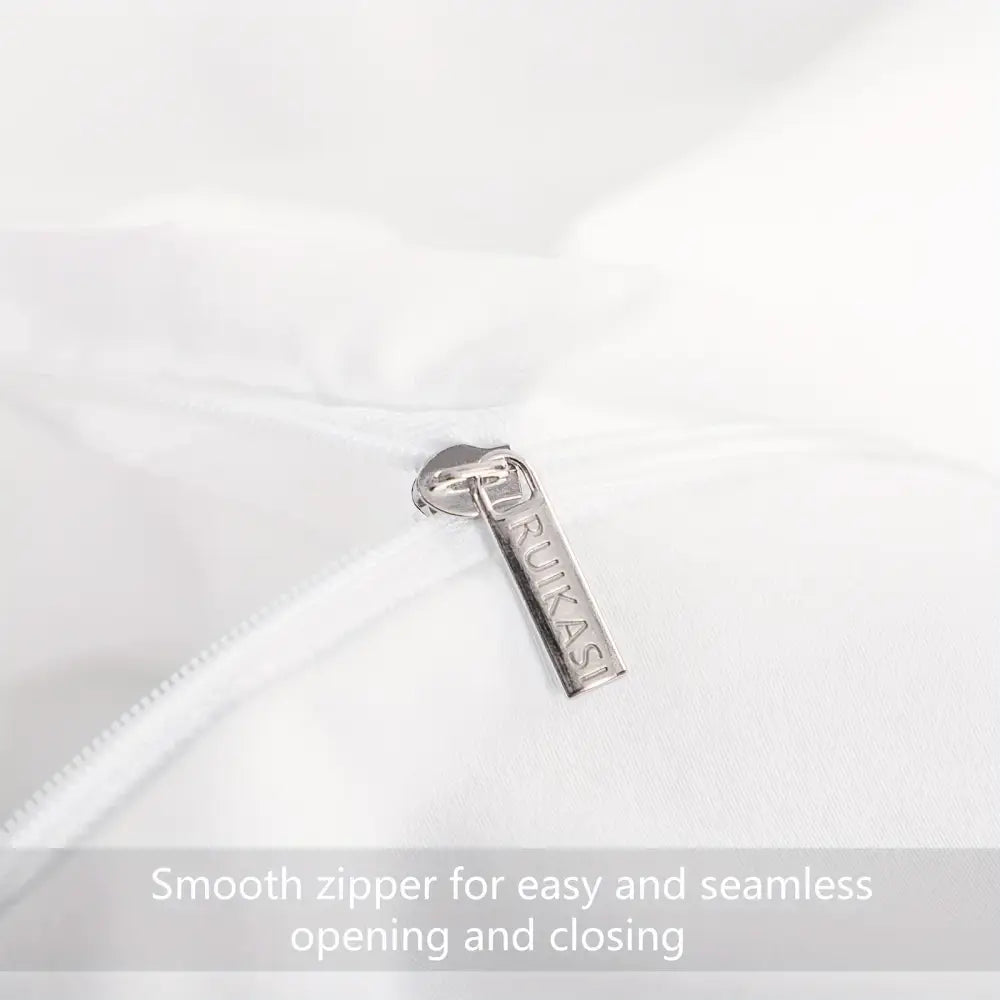Black satin duvet cover zipper close-up by Decorbites duvet covers on Tampa Home & Garden Store