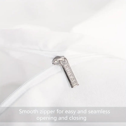 Black satin duvet cover zipper close-up by Decorbites duvet covers on Tampa Home & Garden Store