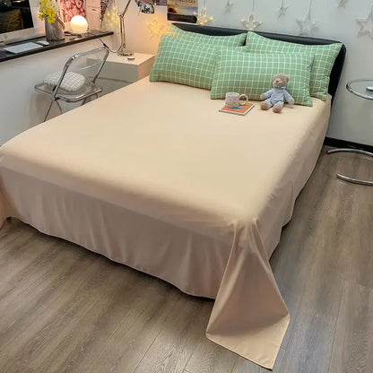 Duvet cover bedding set in beige with mint green Nordic plaid pillow shams by Decorbites on Tampa Home & Garden Store