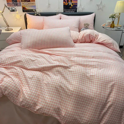 Decorbites pink gingham duvet cover set for bedroom 1pc duvet cover on Tampa Home & Garden Store