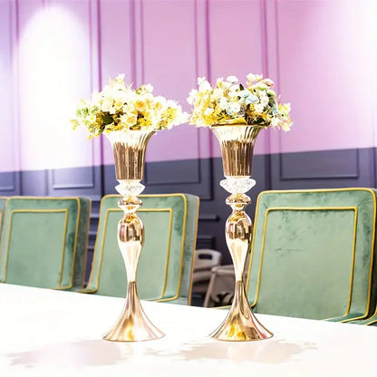 Gold Crystal Flower Stand Set, pair of gold-toned crystal vases by Decorbites on Tampa Home & Garden Store
