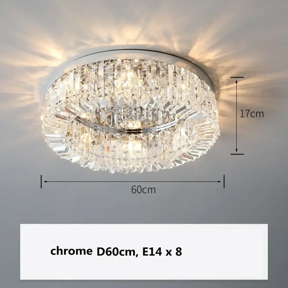 Modern gold crystal LED ceiling light Decorbites 60cm flush-mount dining room chandelier on Tampa Home & Garden Store