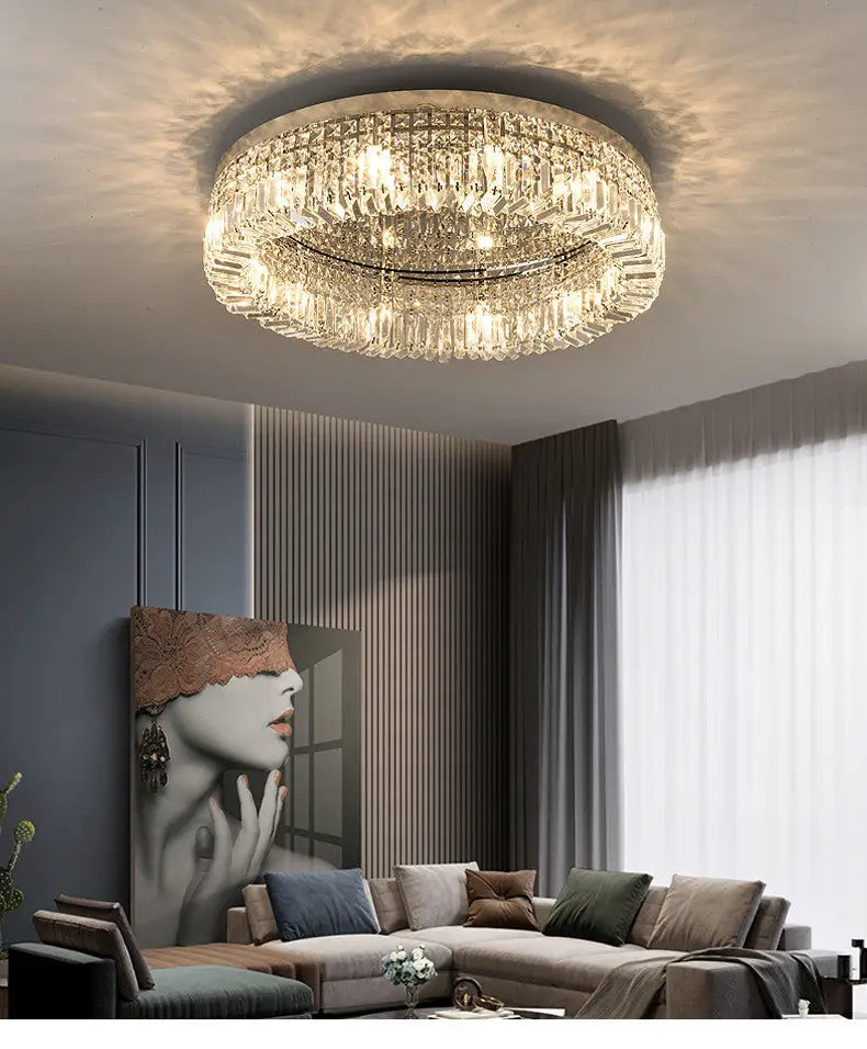 Modern Gold Crystal Led Ceiling Light