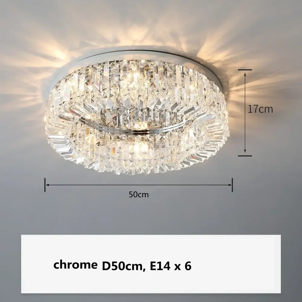 Gold multi-tier crystal LED ceiling light by Decorbites, 50cm dia, 17cm high, E14 x6 bulbs on Tampa Home & Garden Store