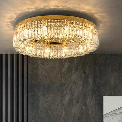 Modern gold multi-tier crystal LED ceiling light for dining room Decorbites on Tampa Home & Garden Store