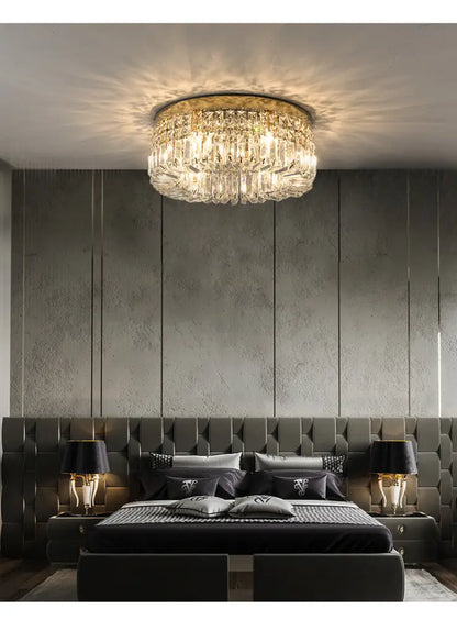 Modern gold multi-tier crystal LED ceiling light for dining room by Decorbites on Tampa Home & Garden Store