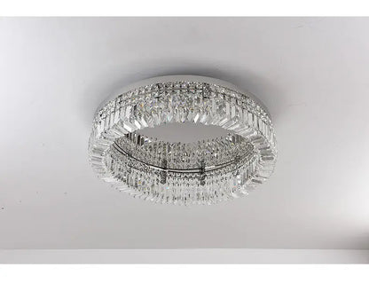 Modern gold multi tier crystal LED ceiling light, circular double-ring chandelier Decorbites on Tampa Home & Garden Store