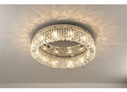 Modern gold crystal LED ceiling light with multi-tier ring for dining room by Decorbites on Tampa Home & Garden Store