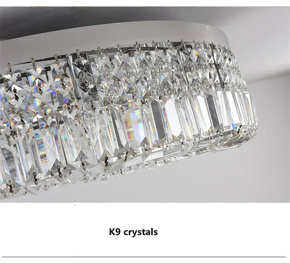 Modern gold multi-tier crystal LED dining room ceiling light with K9 crystals by Decorbites on Tampa Home & Garden Store