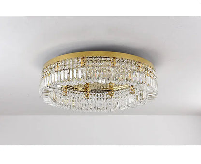 Modern gold multi-tier crystal LED ceiling light for dining room Decorbites, flush mount on Tampa Home & Garden Store