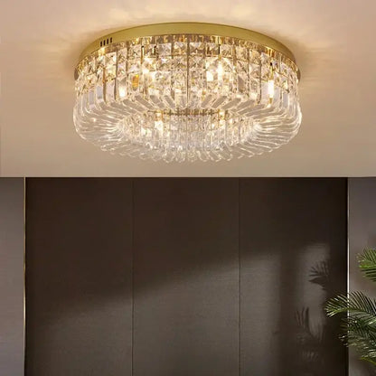 Modern gold multi-tier crystal LED ceiling light Decorbites for dining room on Tampa Home & Garden Store