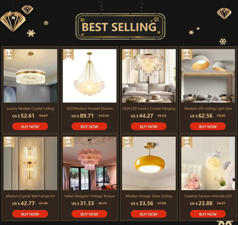 Modern Gold and a Crystal Elegant Ceiling Light