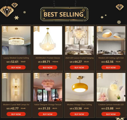 Modern Gold and a Crystal Elegant Ceiling Light