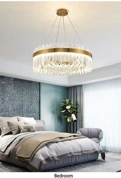 Modern Gold and a Crystal Elegant Ceiling Light