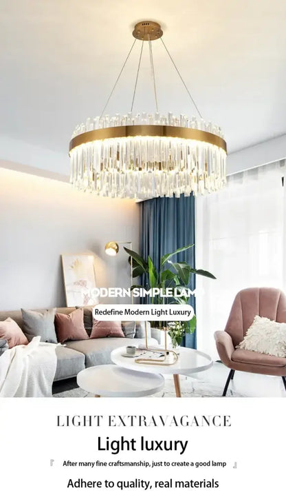 Modern Gold and a Crystal Elegant Ceiling Light