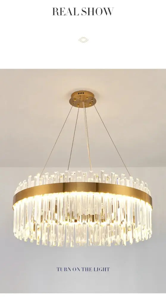 Modern Gold and a Crystal Elegant Ceiling Light