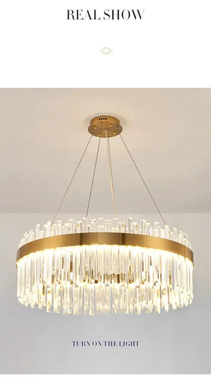 Modern Gold and a Crystal Elegant Ceiling Light