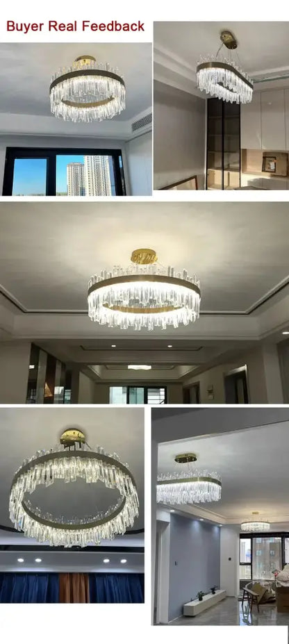 Modern Gold and a Crystal Elegant Ceiling Light