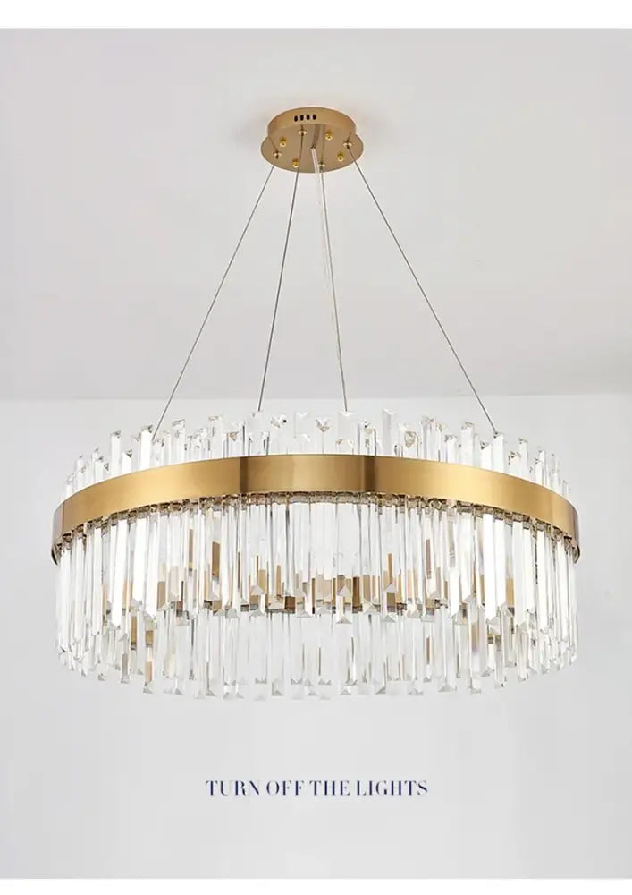 Modern Gold and a Crystal Elegant Ceiling Light