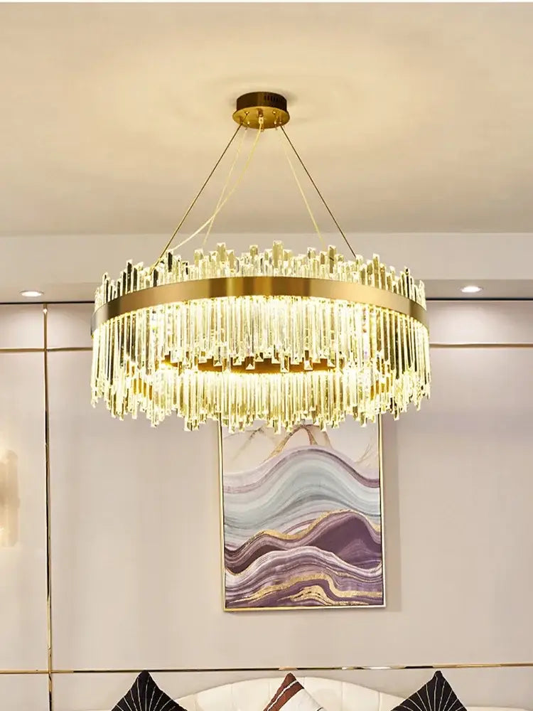 Modern Gold and a Crystal Elegant Ceiling Light