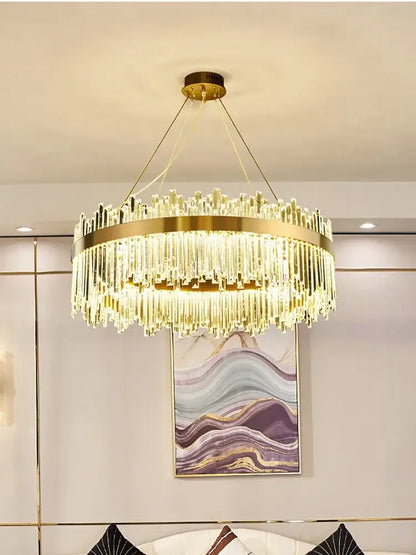 Modern Gold and a Crystal Elegant Ceiling Light
