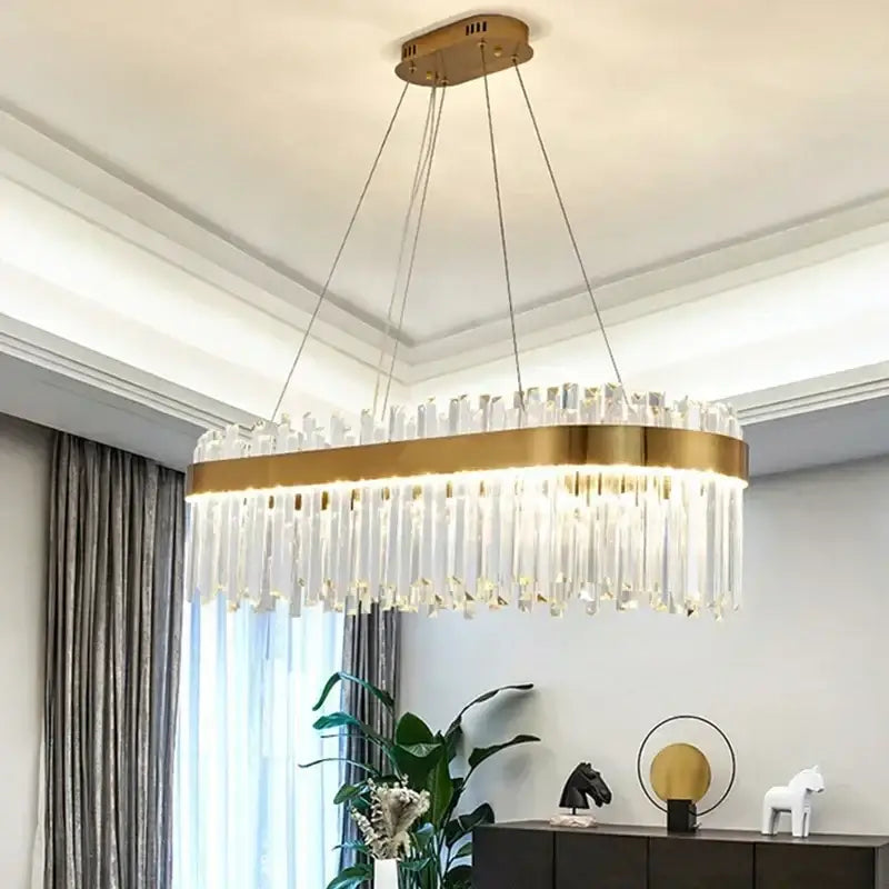 Modern Gold and a Crystal Elegant Ceiling Light