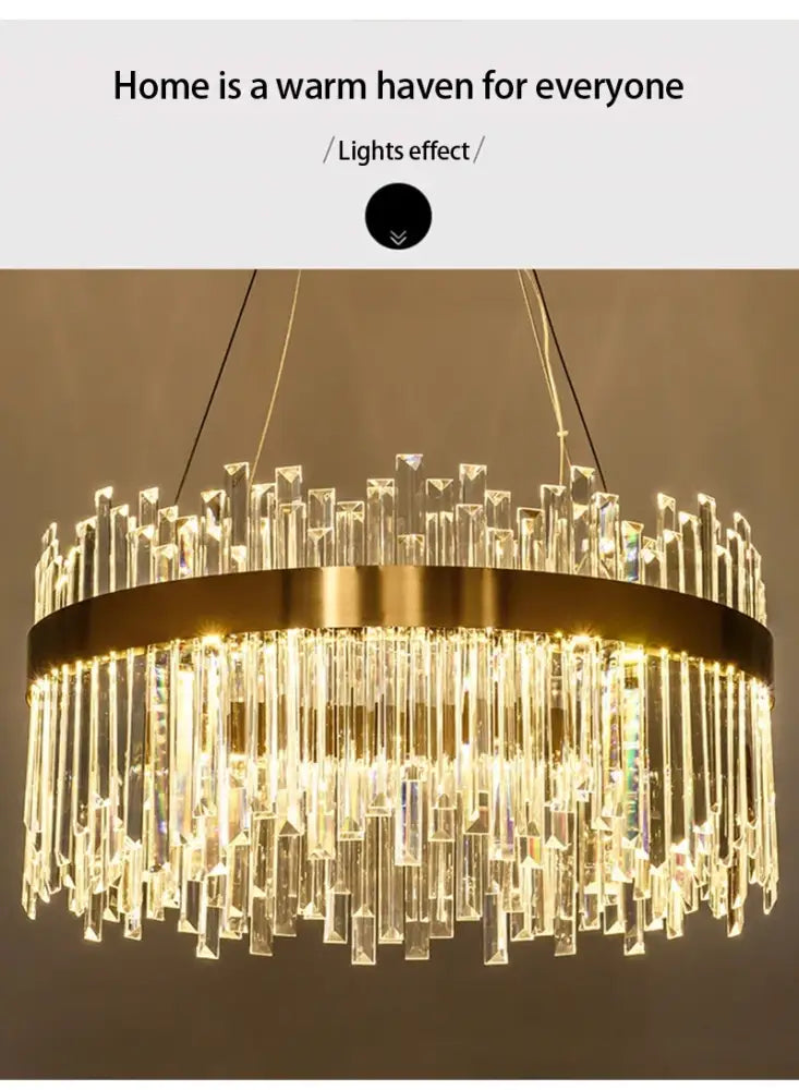 Modern Gold and a Crystal Elegant Ceiling Light